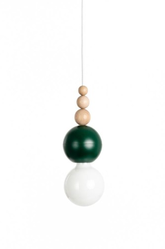 lampa-wiszaca-bala-ciemnozielona-kolorowe-kable-frudizajn