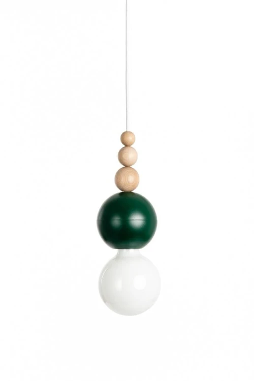 lampa-wiszaca-bala-ciemnozielona-kolorowe-kable-frudizajn