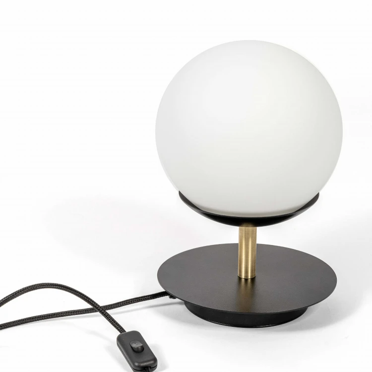 Lampa stojąca stołowa Ummo Plaat ST czarna z mosiądzem
