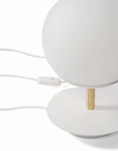 Lampa stojąca stołowa Ummo Plaat ST biała z mosiądzem