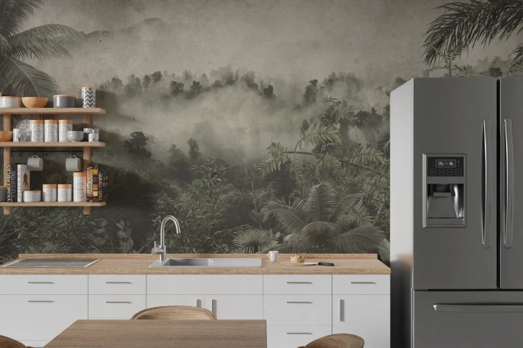Retro Jungle Landscape - Palmowy las we mgle_frudizajn_pl_3.webp