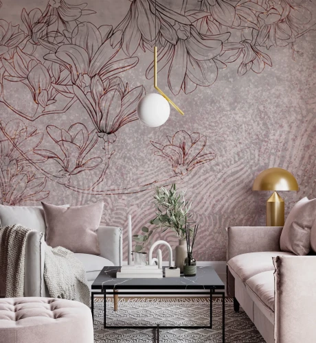 Mural Walls - Subtelne magnolie na betonie1_frudizajn.webp