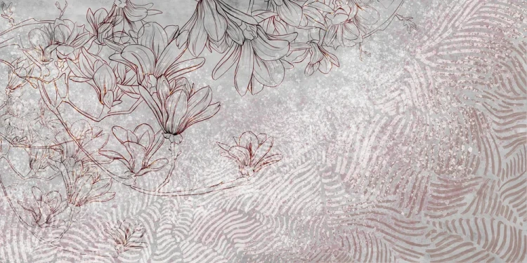 Mural Walls - Subtelne magnolie na betonie4_frudizajn.webp