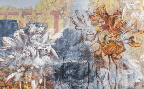 Mural walls - Barwne kwiaty na starej ścianie2_frudizajn2.webp