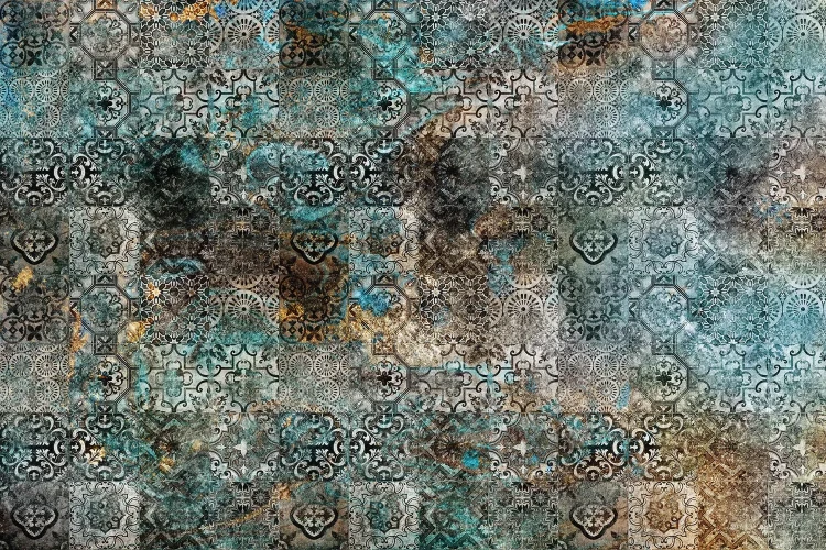 fototapeta-na-wymiar-mozaika-marokanska-rdza-i-miedz-do-salonu-frudizajn