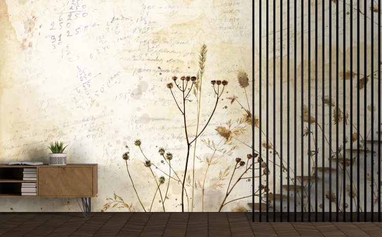 mural-z-suchymi-roslinami-i-notatkami-valare-exclusive-frudizajn