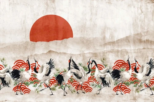 fototapeta-japonska-zurawie-i-slonce-valare-exclusive-na-wymiar-frudizajn