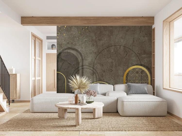 tapeta-scienna-zlote-luki-na-brazowym-tle-do-biura-valare-exclusive-frudizajn