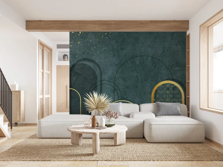 tapeta-scienna-zlote-luki-na-ciemnozielonym-tle-valare-exclusive-frudizajn