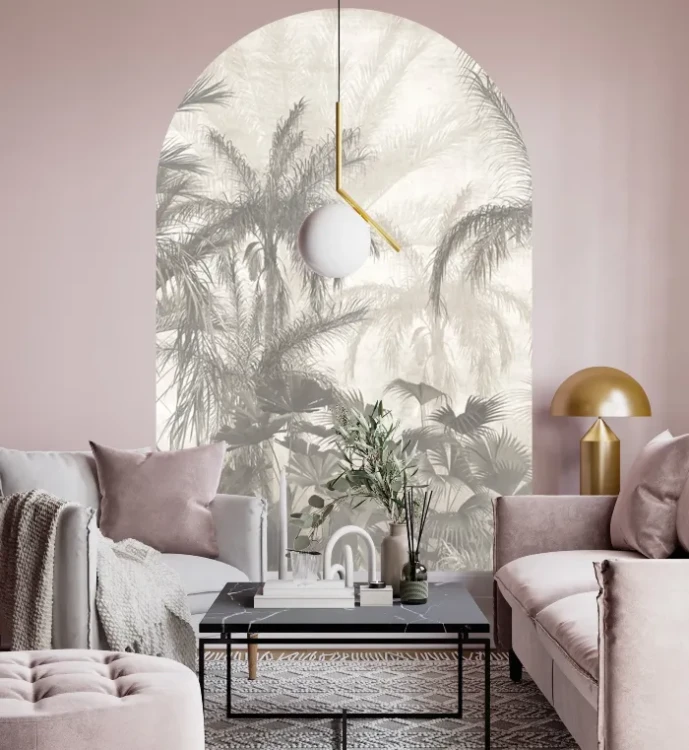 dekor-scienny-luk-palmy-w-sepii-do-biura-frudizajn