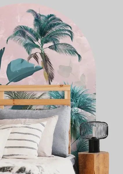 luk-scienny-egzotyczne-palmy-rozowe-tlo-do-wnetrz-nowoczesnych-frudizajn