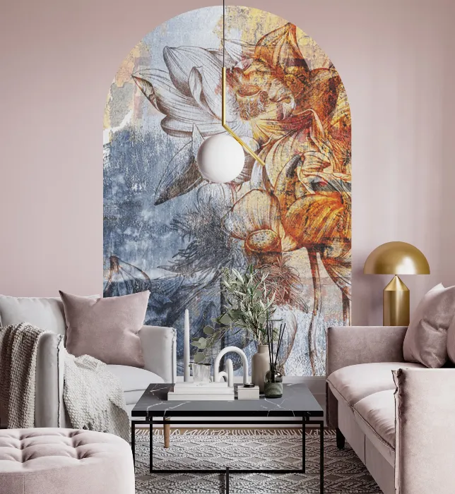 artystyczna-naklejka-scienna-luk-kwiaty-do-sypialni-frudizajn