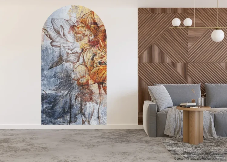 tapeta-scienna-luk-barwne-kwiaty-industrialne-do-loftu-frudizajn