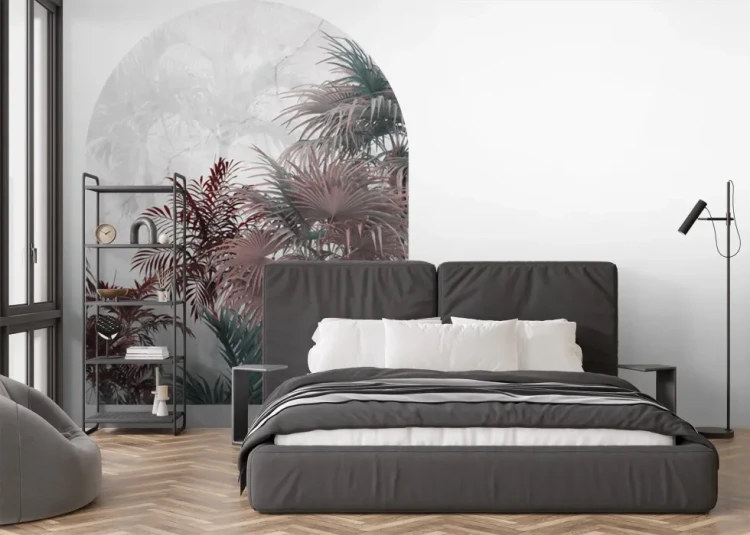 nowoczesna-naklejka-scienna-luk-palmy-czerwien-do-loftu-frudizajn