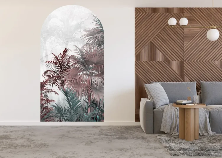 scienna-naklejka-luk-palmy-w-czerwieni-do-sypialni-frudizajn